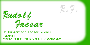 rudolf facsar business card